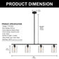 4-Light Matte Black Modern Island Chandelier Fixture with Clear Glass Shades