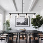 4-Light Matte Black Modern Island Chandelier Fixture with Clear Glass Shades