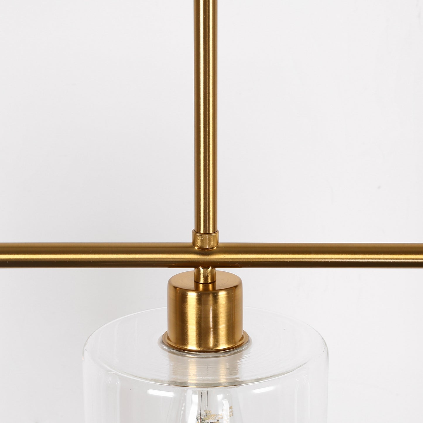 3-Light Gold Modern Kitchen Island Pendant Light Fixtures, Linear Chandelier Hanging Light with Clear Glass Shade