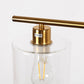 3-Light Gold Modern Kitchen Island Pendant Light Fixtures, Linear Chandelier Hanging Light with Clear Glass Shade
