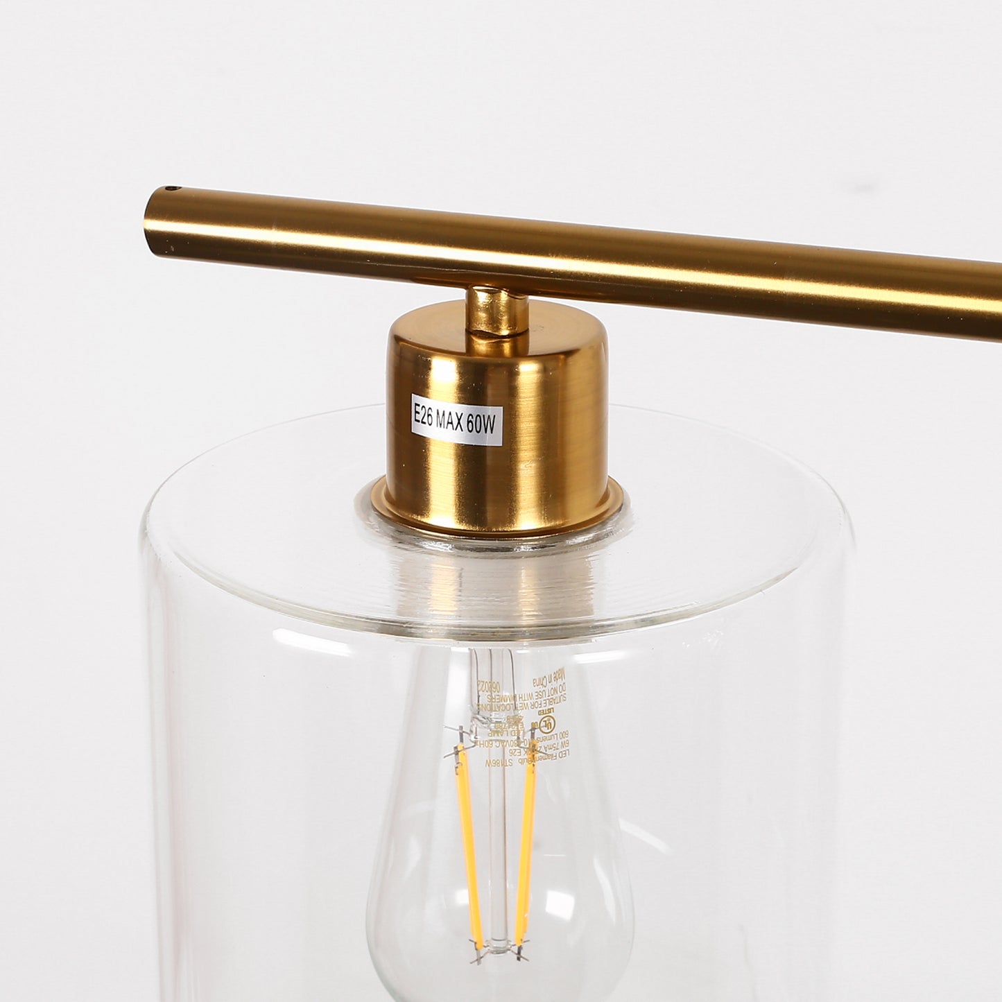 3-Light Gold Modern Kitchen Island Pendant Light Fixtures, Linear Chandelier Hanging Light with Clear Glass Shade