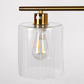 3-Light Gold Modern Kitchen Island Pendant Light Fixtures, Linear Chandelier Hanging Light with Clear Glass Shade