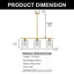 3-Light Gold Modern Kitchen Island Pendant Light Fixtures, Linear Chandelier Hanging Light with Clear Glass Shade