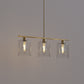 3-Light Gold Modern Kitchen Island Pendant Light Fixtures, Linear Chandelier Hanging Light with Clear Glass Shade