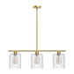 3-Light Gold Modern Kitchen Island Pendant Light Fixtures, Linear Chandelier Hanging Light with Clear Glass Shade