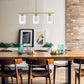 3-Light Gold Modern Kitchen Island Pendant Light Fixtures, Linear Chandelier Hanging Light with Clear Glass Shade