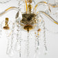 Yansun 6-Light Crystal Ceiling Light Chandelier Candle Style Chain Chandelier Pendant Golden for Bedroom Living Room
