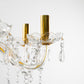 Yansun 6-Light Crystal Ceiling Light Chandelier Candle Style Chain Chandelier Pendant Golden for Bedroom Living Room