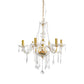 Yansun 6-Light Crystal Ceiling Light Chandelier Candle Style Chain Chandelier Pendant Golden for Bedroom Living Room