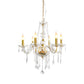Yansun 6-Light Crystal Ceiling Light Chandelier Candle Style Chain Chandelier Pendant Golden for Bedroom Living Room