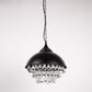 1-Light Crystal Black Metal Dome Industrial Pendant Light Modern Rustic Chandelier for Kitchen Foyer Hallway