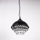 1-Light Crystal Black Metal Dome Industrial Pendant Light Modern Rustic Chandelier for Kitchen Foyer Hallway