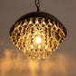 1-Light Crystal Black Metal Dome Industrial Pendant Light Modern Rustic Chandelier for Kitchen Foyer Hallway