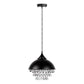 1-Light Crystal Black Metal Dome Industrial Pendant Light Modern Rustic Chandelier for Kitchen Foyer Hallway