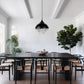 1-Light Crystal Black Metal Dome Industrial Pendant Light Modern Rustic Chandelier for Kitchen Foyer Hallway