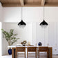 1-Light Crystal Black Metal Dome Industrial Pendant Light Modern Rustic Chandelier for Kitchen Foyer Hallway