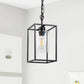 1-Light Black Kitchen Island Pendant Lighting with Glass Shade, Hanging Lighting for Living Room, Restaurant, Hallway