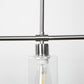 3-Light Island Pendant With Clear Glass Shades,Pendant Lighting for Dining Room Ceiling Light, Brushed Nickel Finish with Clear Glass,Sliver