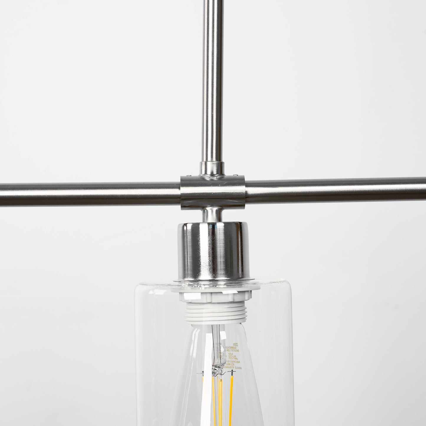 3-Light Island Pendant With Clear Glass Shades,Pendant Lighting for Dining Room Ceiling Light, Brushed Nickel Finish with Clear Glass,Sliver