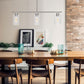 3-Light Island Pendant With Clear Glass Shades,Pendant Lighting for Dining Room Ceiling Light, Brushed Nickel Finish with Clear Glass,Sliver