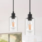 1-Light Modern Matte Black Island Pendant Light Rustic Farmhouse Industrial Hanging Light for Kitchen Dining 2 Pack