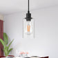 4 in. 1-Light Modern Matte Black Island Pendant Light Rustic Farmhouse Industrial Hanging Light for Kitchen Dining