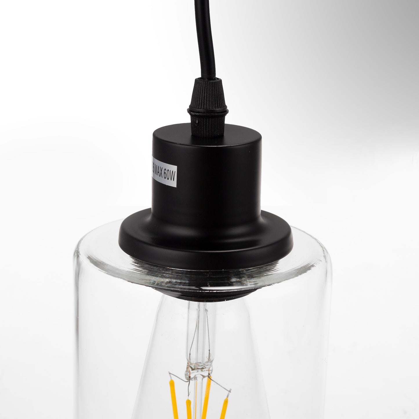 4 in. 1-Light Modern Matte Black Island Pendant Light Rustic Farmhouse Industrial Hanging Light for Kitchen Dining
