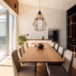 6.29 in. 1-Light Black Geometric Shaded Retro Plug-in Hand Woven Hemp Pendant Light with On/Off Switch for Dining Room