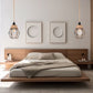 6.29 in. 1-Light Black Geometric Shaded Retro Plug-in Hand Woven Hemp Pendant Light with On/Off Switch for Dining Room
