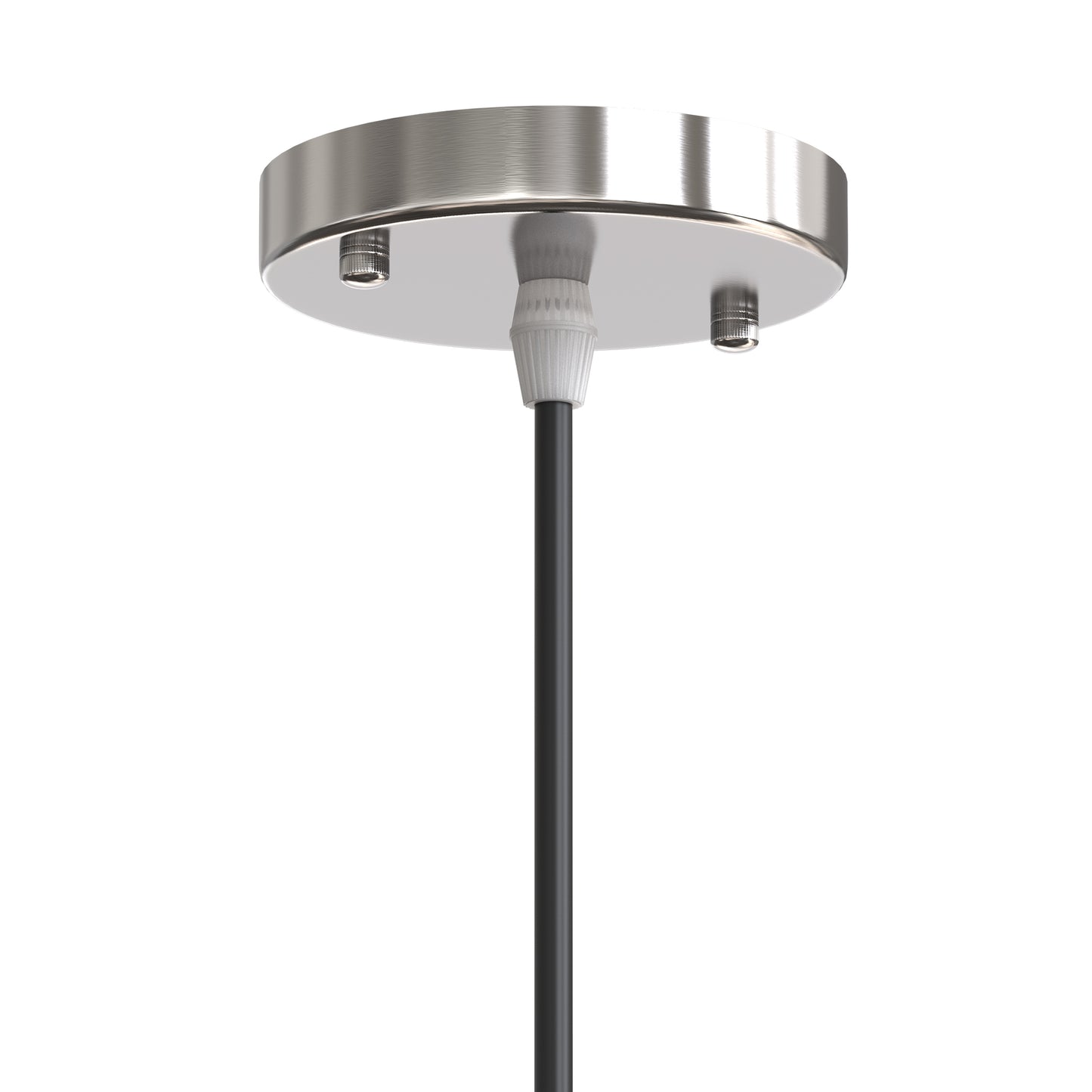 1-Light Brushed Nickel Modern Farmhouse Semi Flush Mount Pendant Light with Clear Glass Shaded