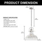 1-Light Brushed Nickel Modern Farmhouse Semi Flush Mount Pendant Light with Clear Glass Shaded