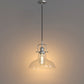 1-Light Brushed Nickel Modern Farmhouse Semi Flush Mount Pendant Light with Clear Glass Shaded