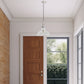 1-Light Brushed Nickel Modern Farmhouse Semi Flush Mount Pendant Light with Clear Glass Shaded
