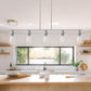 5-Light Brushed Nickel Modern Kitchen Island Pendant Lighting with Clear Glass Shade, Hanging Light for Dining Room