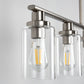 5-Light Brushed Nickel Modern Kitchen Island Pendant Lighting with Clear Glass Shade, Hanging Light for Dining Room
