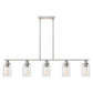 5-Light Brushed Nickel Modern Kitchen Island Pendant Lighting with Clear Glass Shade, Hanging Light for Dining Room
