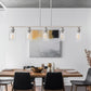 5-Light Brushed Nickel Modern Kitchen Island Pendant Lighting with Clear Glass Shade, Hanging Light for Dining Room