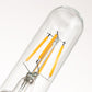 40-Watt Equivalent Edison T25 T30 LED Tubular Bulb, Vintage Filament, Warm White 2700K, Dimmable, E26 Base, 4-Pack