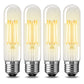 40-Watt Equivalent Edison T25 T30 LED Tubular Bulb, Vintage Filament, Warm White 2700K, Dimmable, E26 Base, 4-Pack
