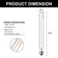 Edison T30 LED Tubular Bulb,Vintage Filament Design, 6W (60W Equivalent), Warm White 2700K, Dimmable, E26 Base, 2 Pack