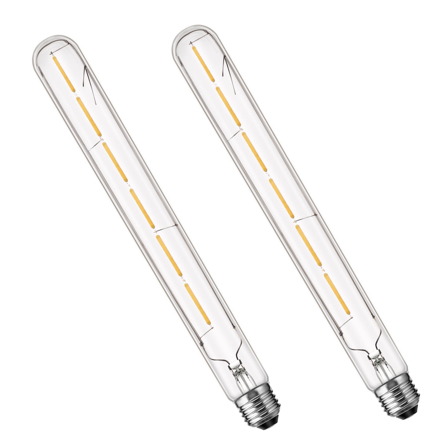 Edison T30 LED Tubular Bulb,Vintage Filament Design, 6W (60W Equivalent), Warm White 2700K, Dimmable, E26 Base, 2 Pack