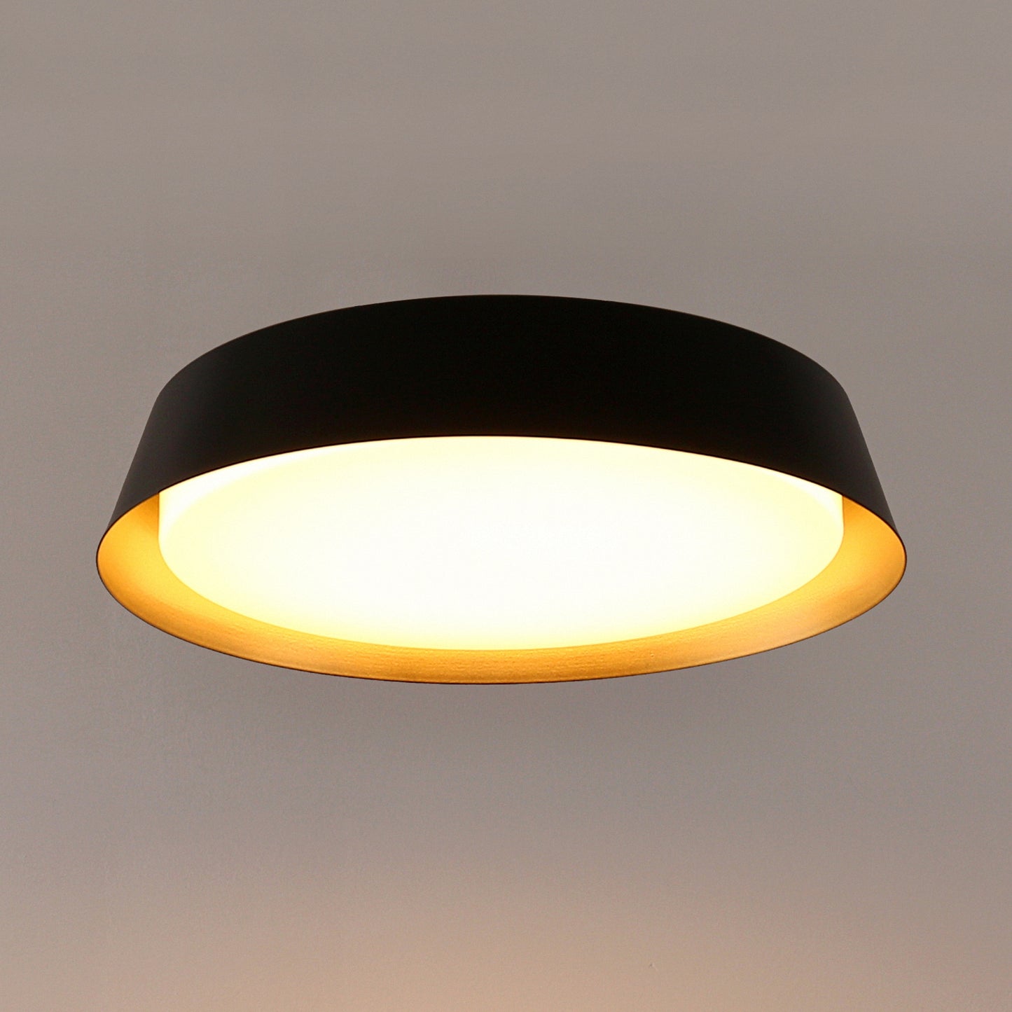 12in. Black and Gold Flush Mount Ceiling Light, 21W 1250LM LED Ceiling Light Fixture 5CCT Dimmable for Bedroom Hallway