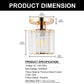 5 in.1-Light Gold Crystal Cylinder Semi Flush Mount Ceiling Light for Foyer Closet Entryway Kitchen Bedroom Dining Room