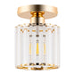 5 in.1-Light Gold Crystal Cylinder Semi Flush Mount Ceiling Light for Foyer Closet Entryway Kitchen Bedroom Dining Room