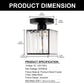 5.5 in.1-Light Black Square Crystal Semi Flush Mount Ceiling Light for Foyer Closet Entryway Kitchen Bedroom Dining Room