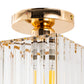5.5 in. 1-Light Gold Square Crystal Semi Flush Mount Ceiling Light for Foyer Closet Entryway Kitchen Bedroom Dining Room