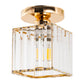 5.5 in. 1-Light Gold Square Crystal Semi Flush Mount Ceiling Light for Foyer Closet Entryway Kitchen Bedroom Dining Room