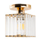 5.5 in. 1-Light Gold Square Crystal Semi Flush Mount Ceiling Light for Foyer Closet Entryway Kitchen Bedroom Dining Room
