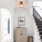 5.5 in. 1-Light Gold Square Crystal Semi Flush Mount Ceiling Light for Foyer Closet Entryway Kitchen Bedroom Dining Room