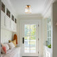 5.5 in. 1-Light Gold Square Crystal Semi Flush Mount Ceiling Light for Foyer Closet Entryway Kitchen Bedroom Dining Room